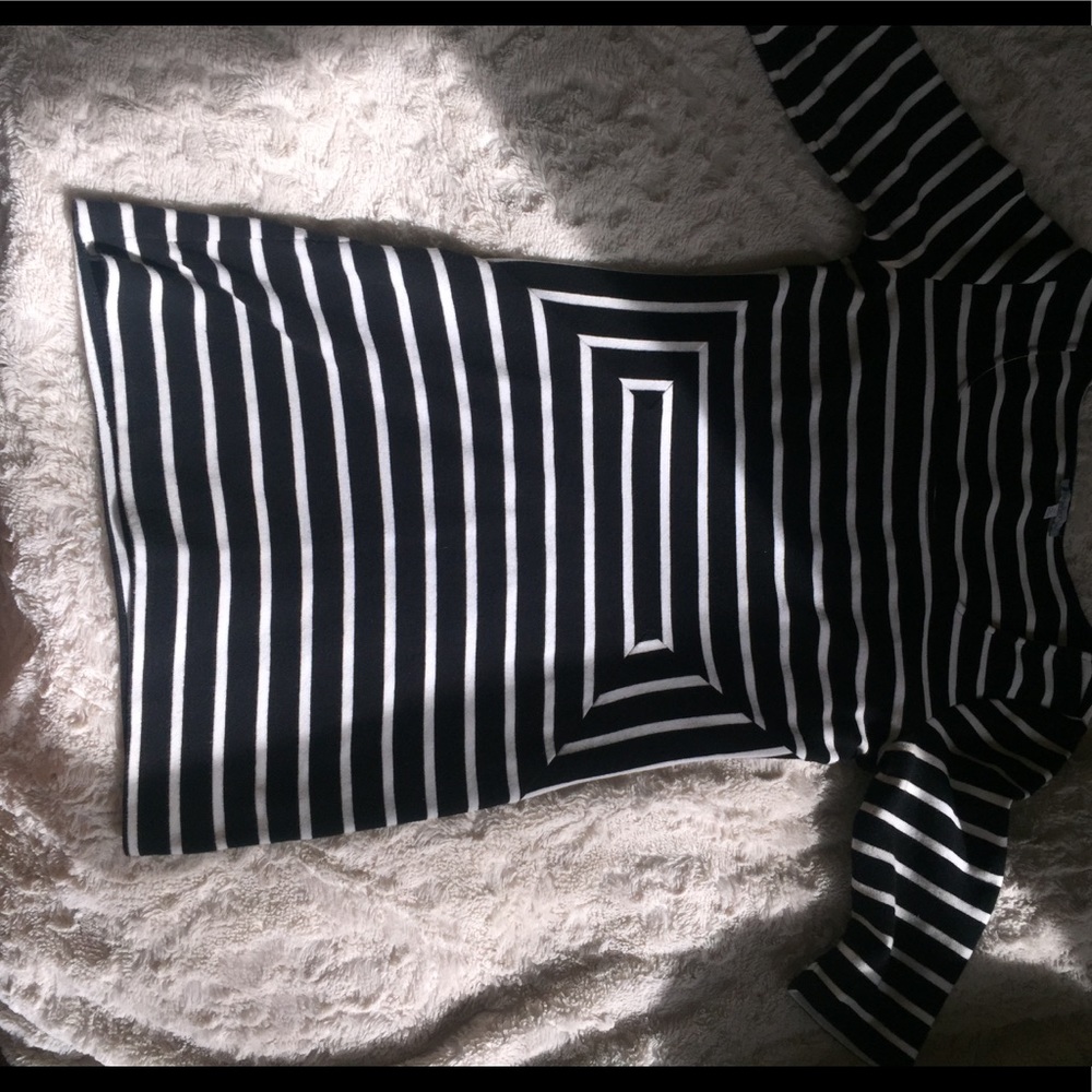 Striped black and white cocktail dress